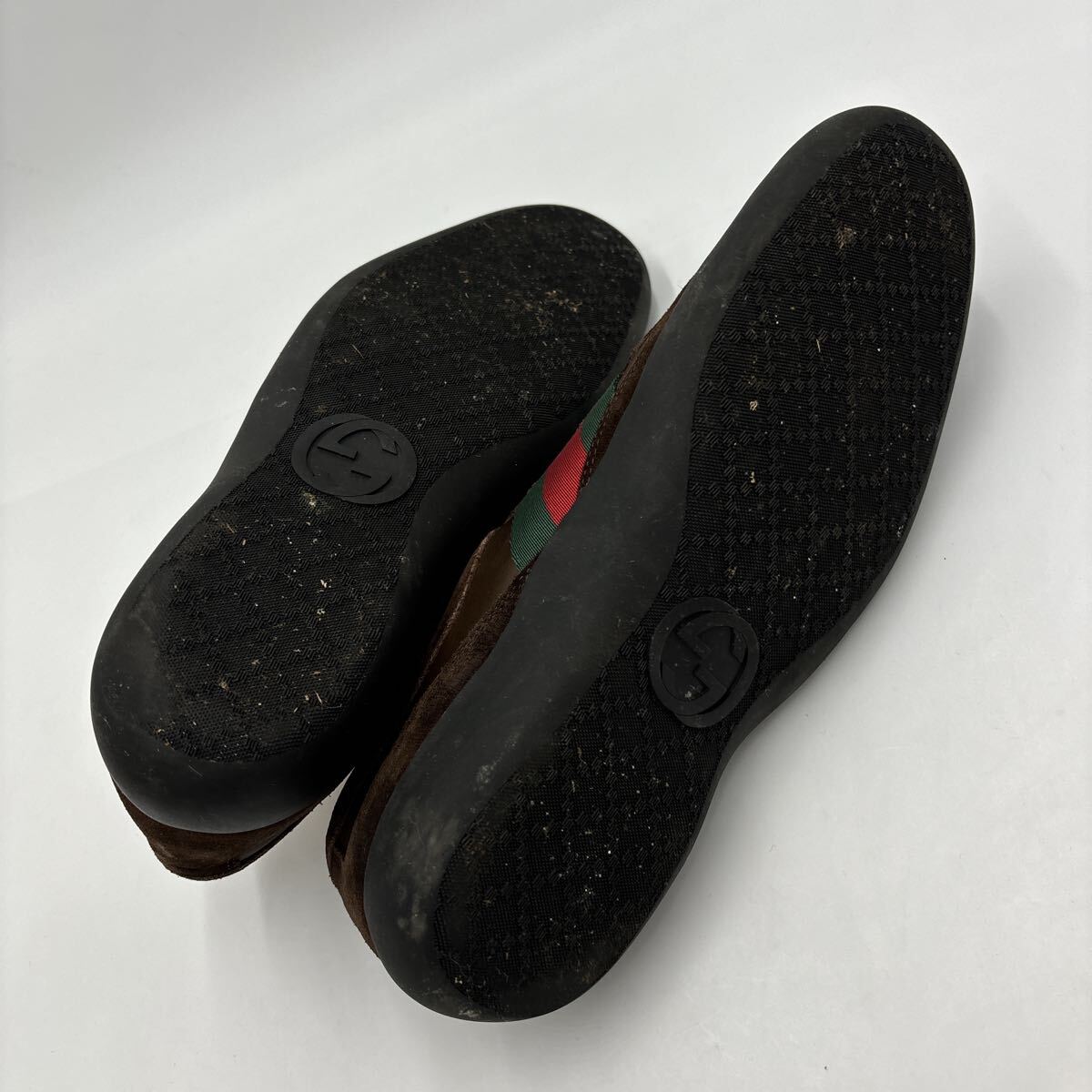 D ＊ 良品 イタリア制 '高級(jí)感溢れる' GUCCI グッチ 本革 シェリーライン LOW CUT スニーカー EU41 26cm メンズ 紳士靴 シューズ 