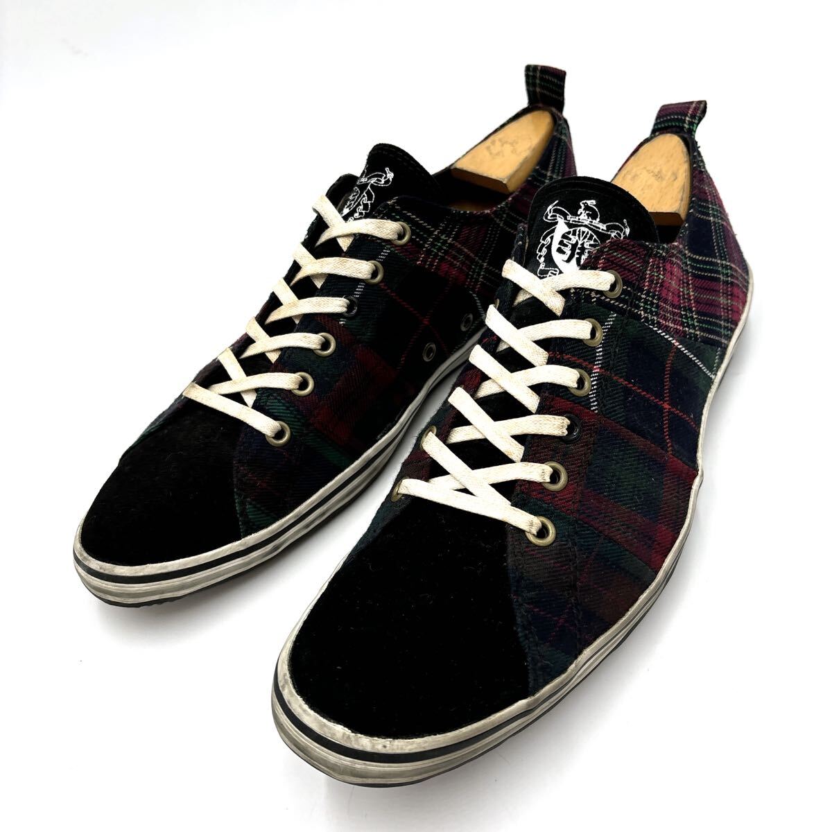 K ＊ 履き心地抜群 '人気モデル' Paul Smith ポールスミス MUSA チェック柄 ローカット スニーカー UK8 27cm メンズ シューズ