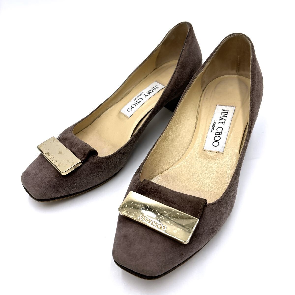 J ＊ イタリア製 '高級感溢れる' JIMMY CHOO ジミーチュウ GOLD金具 ヒール / パンプス EU35.5 22~22.5cm レディース 婦人靴 シューズ