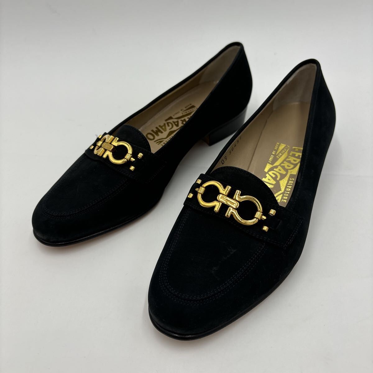 K ＊ 訳あり未使用 保存袋付 '高級婦人靴' Salvatore Ferragamo サルヴァトーレフェラガモ 本革 ガンチーニ パンプス / ローファー 6D 23cm