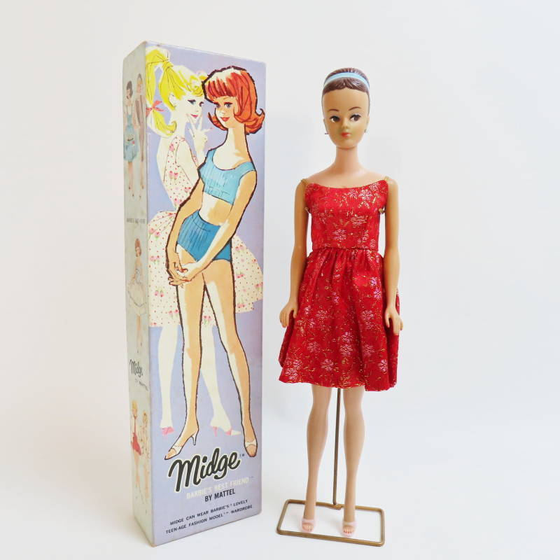 T12-s052 未使用？ 変色あり マテル ビンテージバービー ミッジ MATTEL Barbie Midge BARBIE'S BEST FRIEND 箱付き ドール 人形