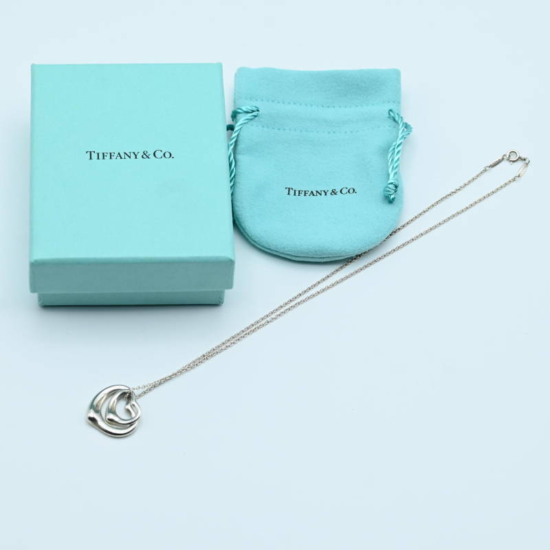 M12-k040 TIFFANY&Co. ティファニー ダブルオープンハート SV925 ネックレス シルバー