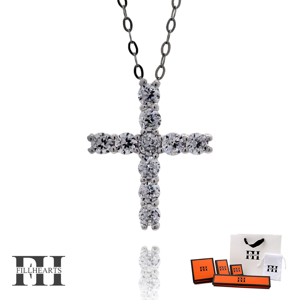 FILL HEARTS ネックレス シルバー Holy Cross クロス 十字架 ジルコニア 金属アレルギー対応 シルバー925