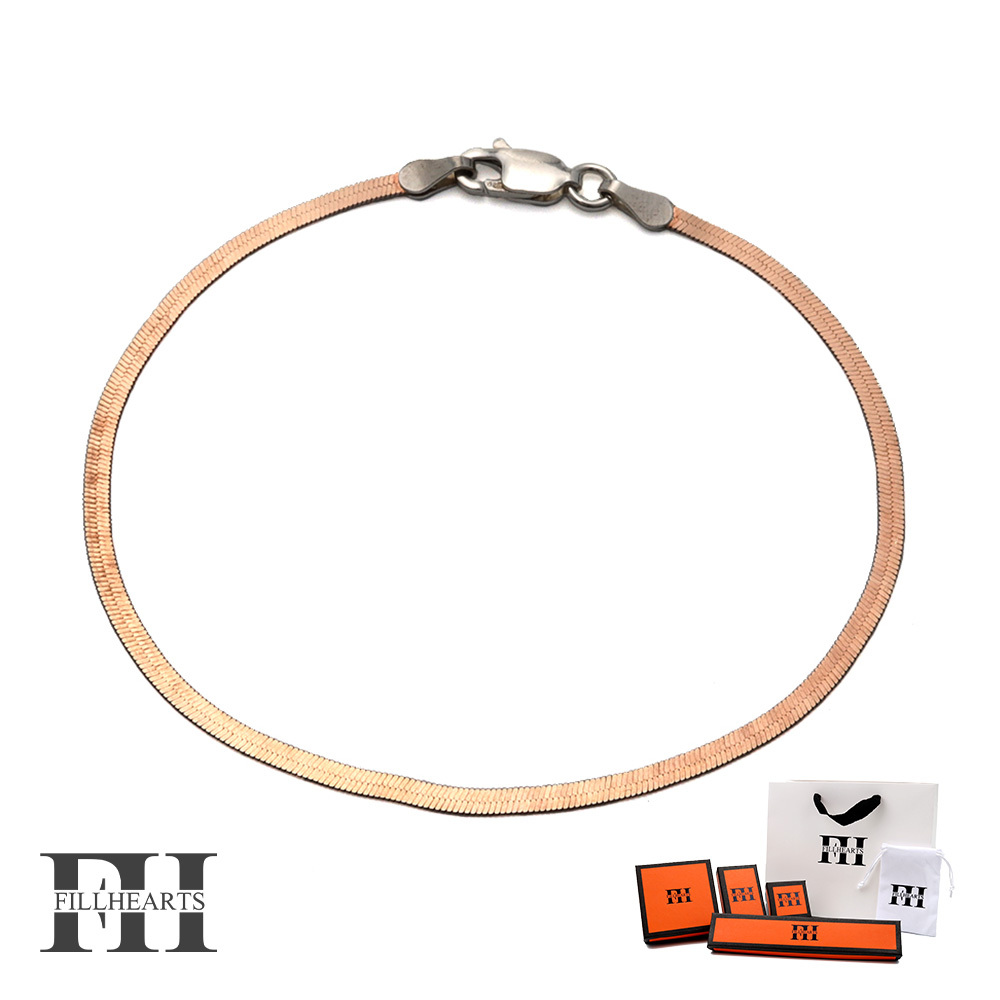 FILL HEARTS ブレスレット ピンクゴールド Snake Chain スネークチェーン 金属アレルギー対応 シルバー925