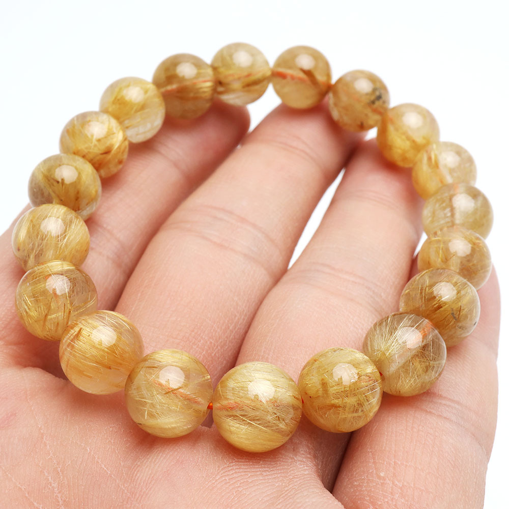 現(xiàn)品 タイチンルチル 金ルチル 天然石 パワーストーン 數(shù)珠ブレスレット ゴールドルチル 10mm 一點(diǎn)もの 送料無(wú)料 bt019
