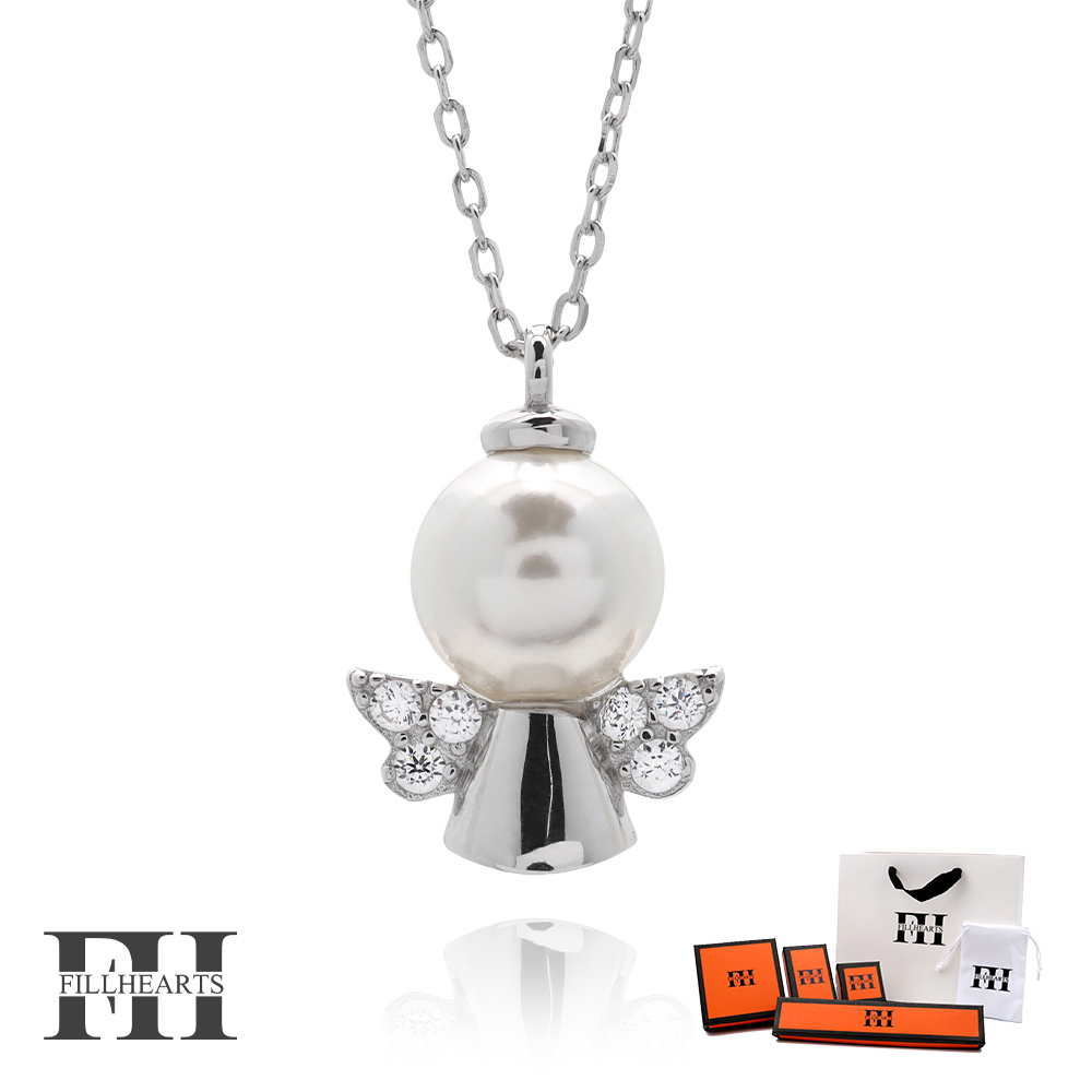 FILL HEARTS ネックレス シルバー Angel & Pearl 天使 パール 金属アレルギー対応 シルバー925