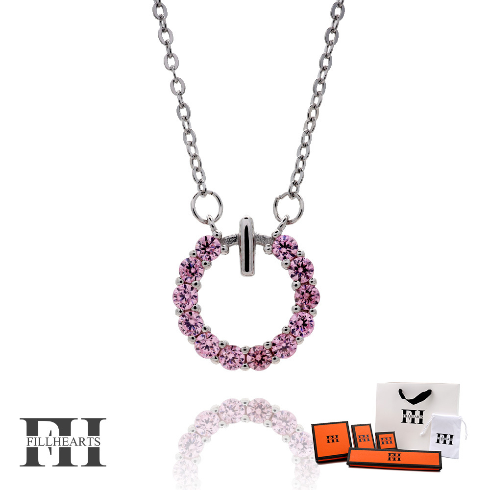 FILL HEARTS ネックレス シルバー ピンク Pink Ring リング ジルコニア 金属アレルギー対応 シルバー925
