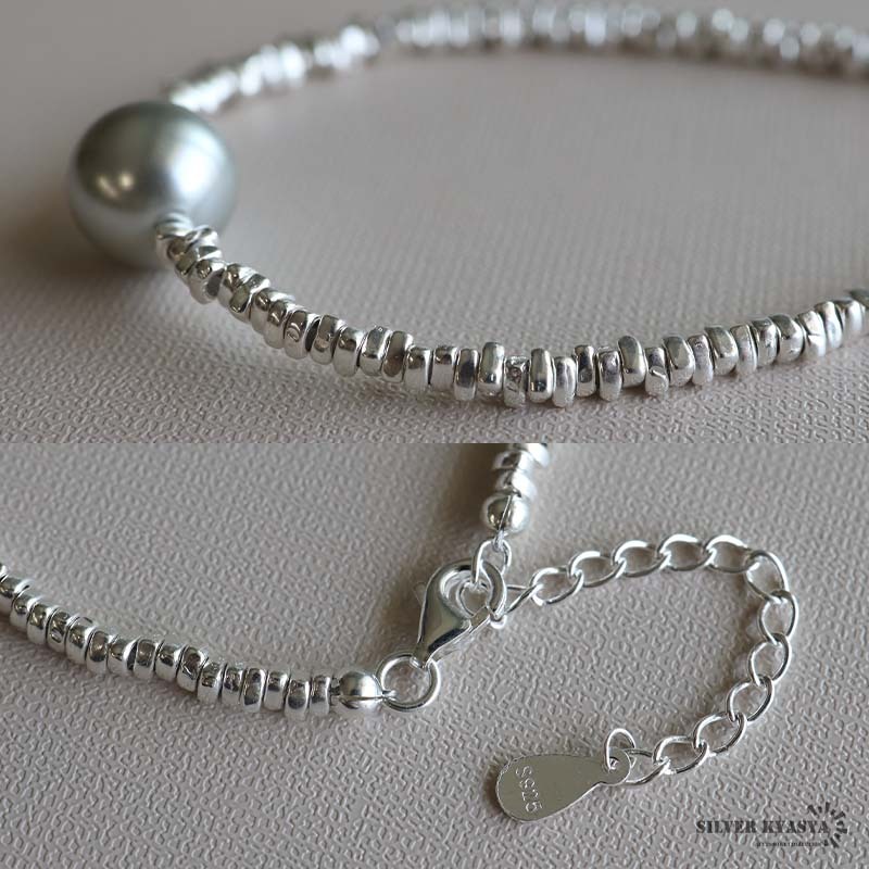 パールブレスレット シルバー925 スワロフスキーパール 1粒 レディース ブレスレット シルバー シンプル カジュアル 人気