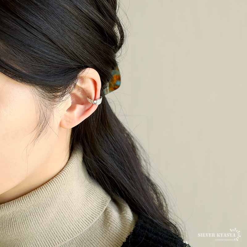 キラキラ イヤカフ 片耳用 金屬アレルギー対応 レディース イヤーカフ 女性 小ぶり シルバー925 耳飾り パヴェ エタニティ