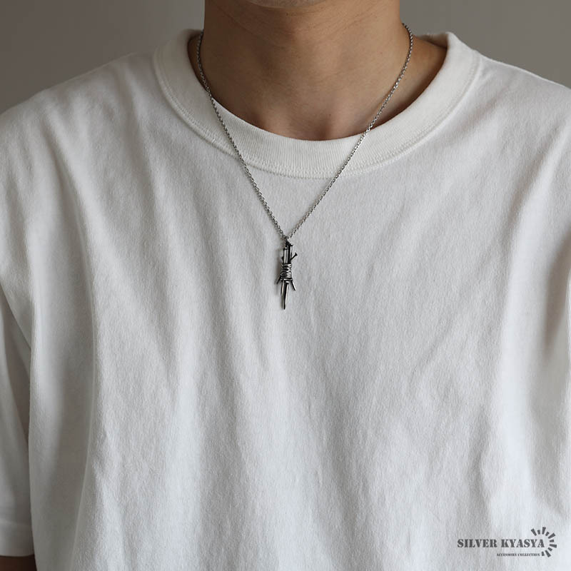 ステンレス 釘ネックレス 和釘ネックレス シルバー 工業(yè) 部品 ビス クギ パンク 小豆チェーン