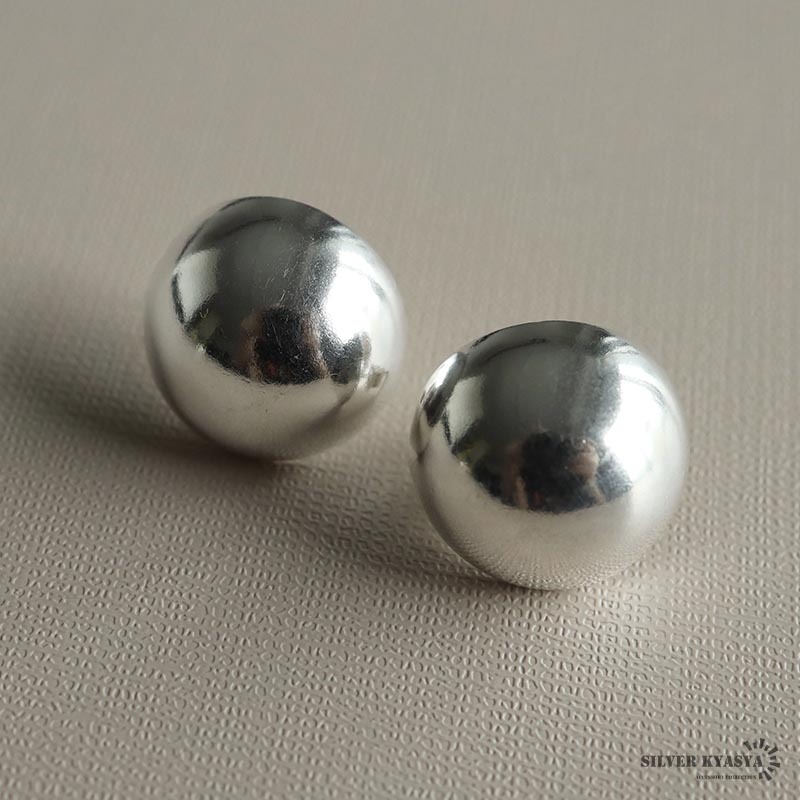 ボールピアス シルバー925 スタッドピアス 両耳用 2點(diǎn)セット 玉 球體 シルバー 金屬アレルギーフリー