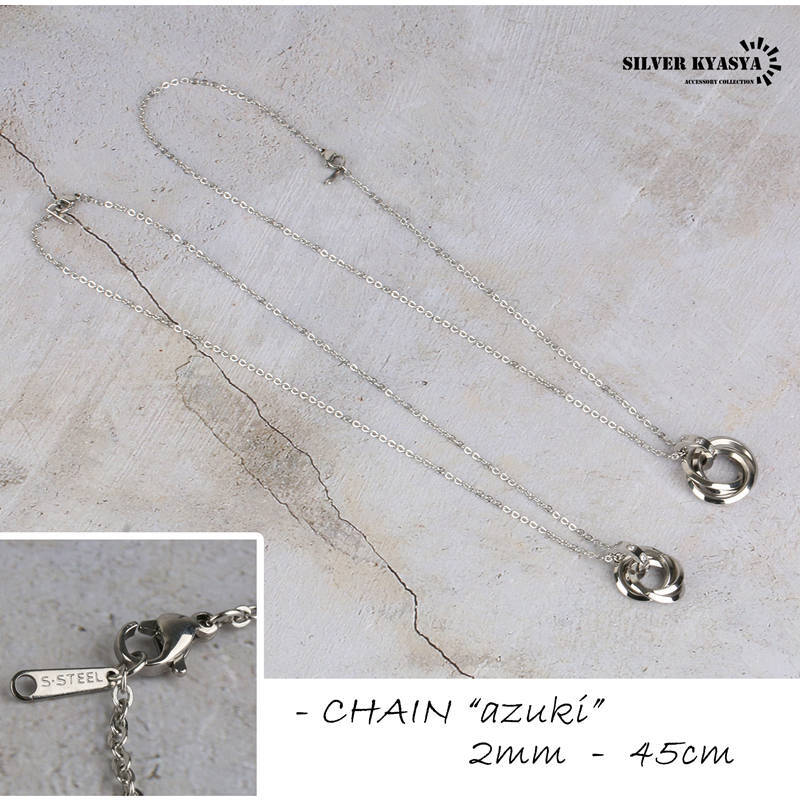 ステンレス ペア ネックレス リングネックレス トリプル チェーン 45cm シルバー 金屬 アレルギー フリー 専用BOX付屬