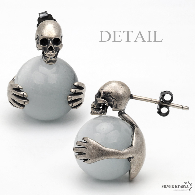  серебряный 925 серьги мужской Skull o-b серьги-гвоздики серебряный кошачий глаз металл аллергия одна сторона уголок один пункт 