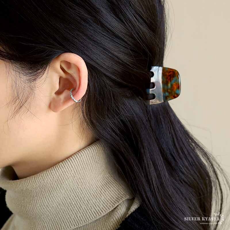 アイスブルー イヤーカフ 痛くない 小ぶり レディース イヤカフ 片耳用 金屬アレルギー対応 シルバー925 小さめ ジュエリー