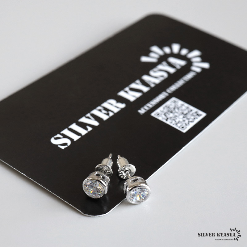 シルバー925 一粒ピアス ストーンピアス スタッドピアス シルバーピアス キラキラ レディース 両耳2點(diǎn) 金アレ対応