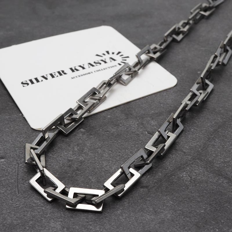 ステンレス リンクチェーンネックレス メンズ ごつめ カミソリ シルバー チェーンネックレス シンプル 金屬アレルギー対応