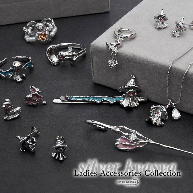 ピアス 溶けたハート スティックピアス イヤーカフ シルバー925 CZ ジルコニア ハート ハロウィン シルバー ピンク 片耳用