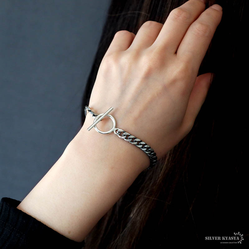 シルバー925 ブレスレット レディース レディースブレスレット マンテル チェーンブレスレット 喜平仕上げ 金屬アレルギー