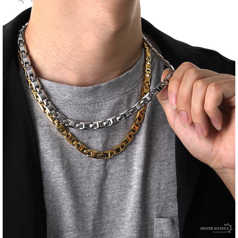 磁気ネックレス ステンレス ビーズ 18k ip gold ゴールド 磁力 磁石 差し込み式 男性 金屬アレルギー対応