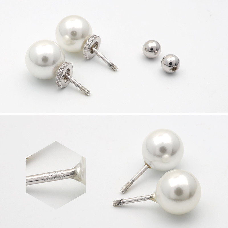 FILL HEARTS ピアス シルバー Pearl パール 貝パール 真珠 ジルコニア 金屬アレルギー対応 シルバー925