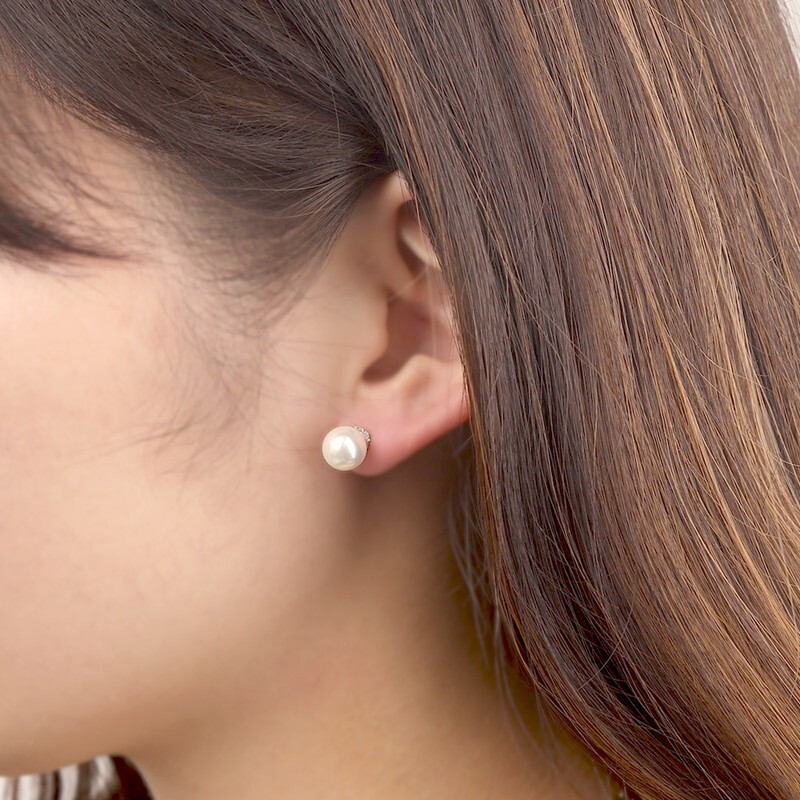 FILL HEARTS ピアス シルバー Pearl パール 貝パール 真珠 ジルコニア 金屬アレルギー対応 シルバー925