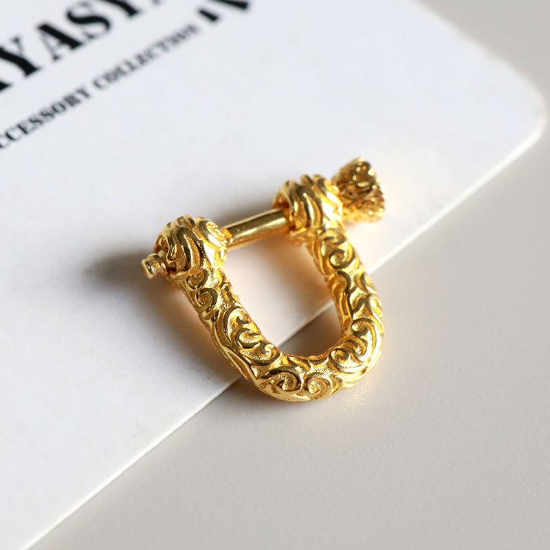 15G ピアス シルバー925 唐草ピアス イヤーカフ アラベスク ゴールド 18K シルバーピアス 金屬アレルギー対応 片耳用
