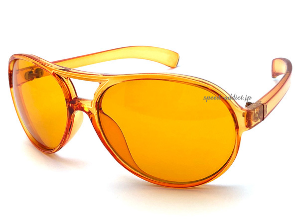 セルフレーム SEMI AUTO TEARDROP SUNGLASS ORANGE CLEAR × LIGHT ORANGE/セミオートティアドロップオレンジキムタクビューティフルライフ