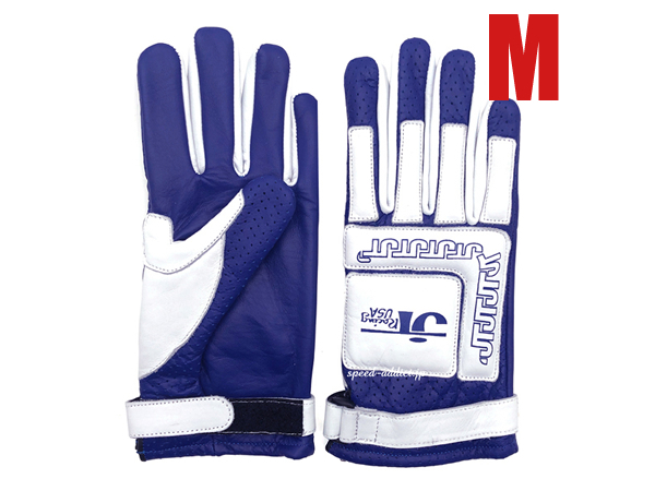 JT Racing USA VINTAGE RACING GLOVE BLUE × WHITE M/レーシンググローブバイカーレースbmxライダーvmxミニモト本革アメリカbellベル80s