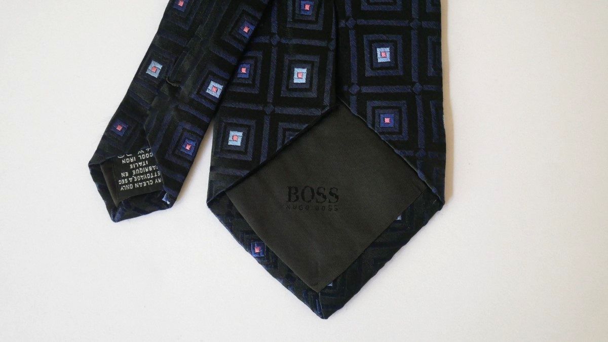 未使用に近い【HUGO BOSS ヒューゴボス】USED ブランドネクタイ/m15-G2-1-5_画像4