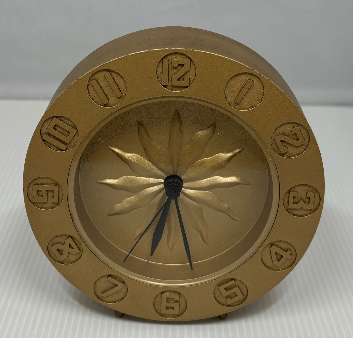 希少 非売品 資生堂 クロック 置時計 ゴールド アナログ インテリア 直径約13cm
