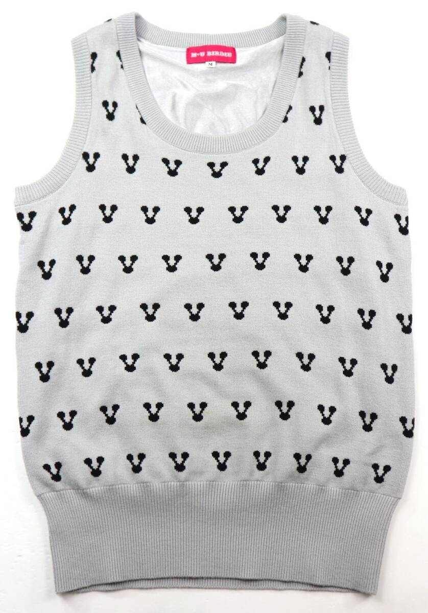 MU BIRDIE MUバーディー ミエコ ウエサコ　蓄熱保温インナー付きニットベスト/レディース/Mサイズ_画像1