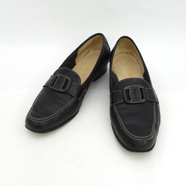 * Salvatore Ferragamo gun chi-ni Loafer чёрная кожа женский (0220509179)