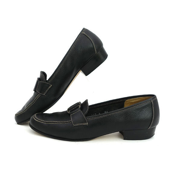 * Salvatore Ferragamo gun chi-ni Loafer чёрная кожа женский (0220509179)