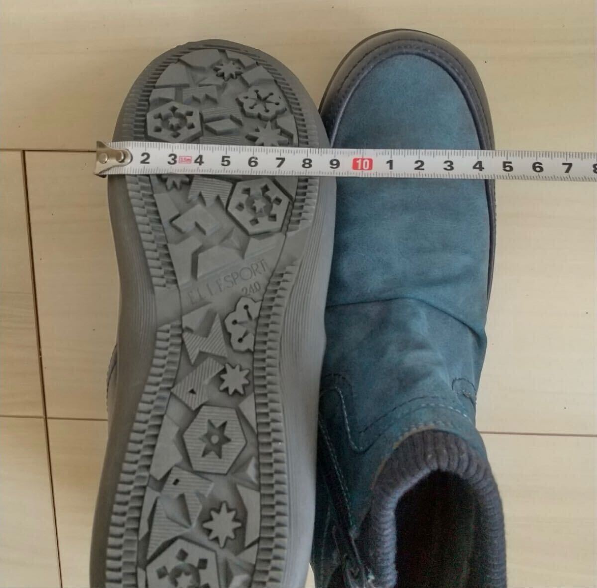 ◯(637)ELLESPORT ブルー ショートブーツ(24.0cm)_画像10