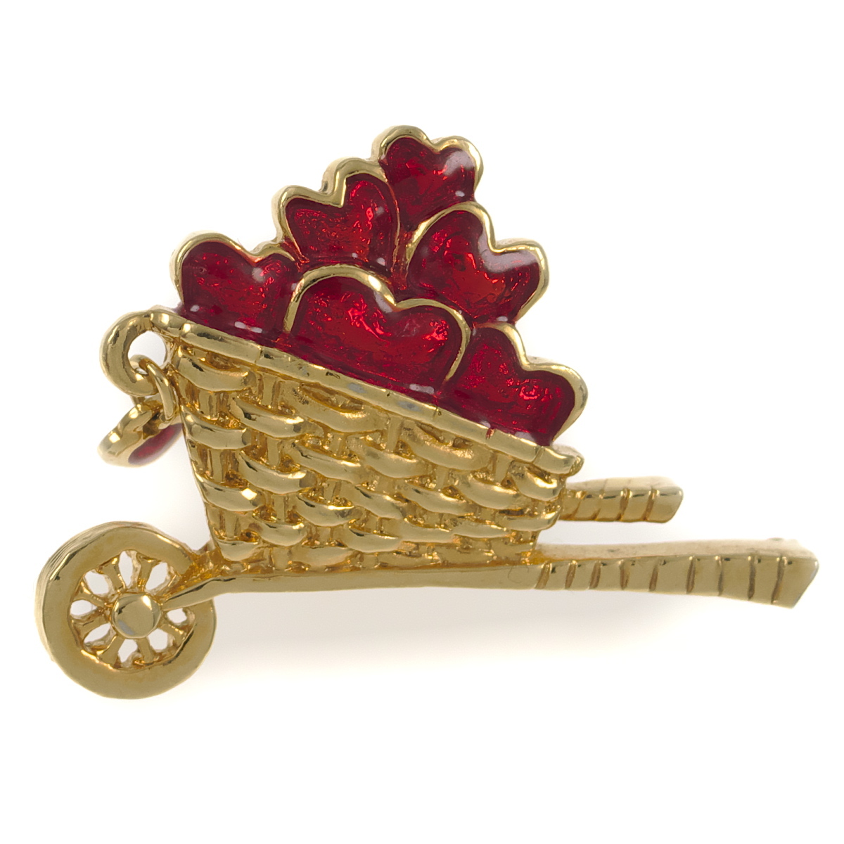 A10264*[AVON]* Heart . сложен ручная тележка GARDEN OF LOVE PIN Avon * Vintage tuck булавка брошь *