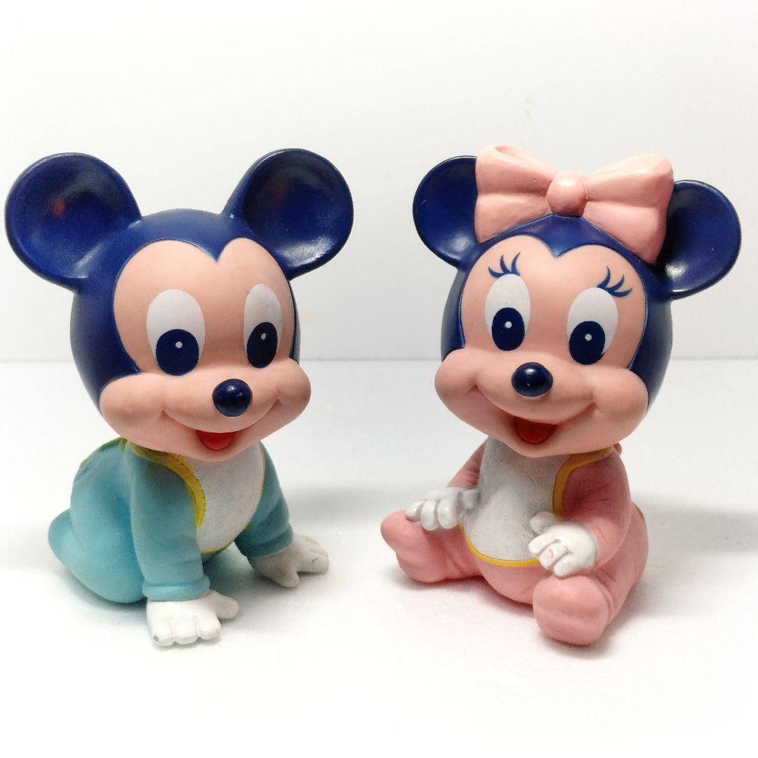 当時物 ヤングエポック ディズニー ベビー ミッキー ミニー ソフビ フィギュア