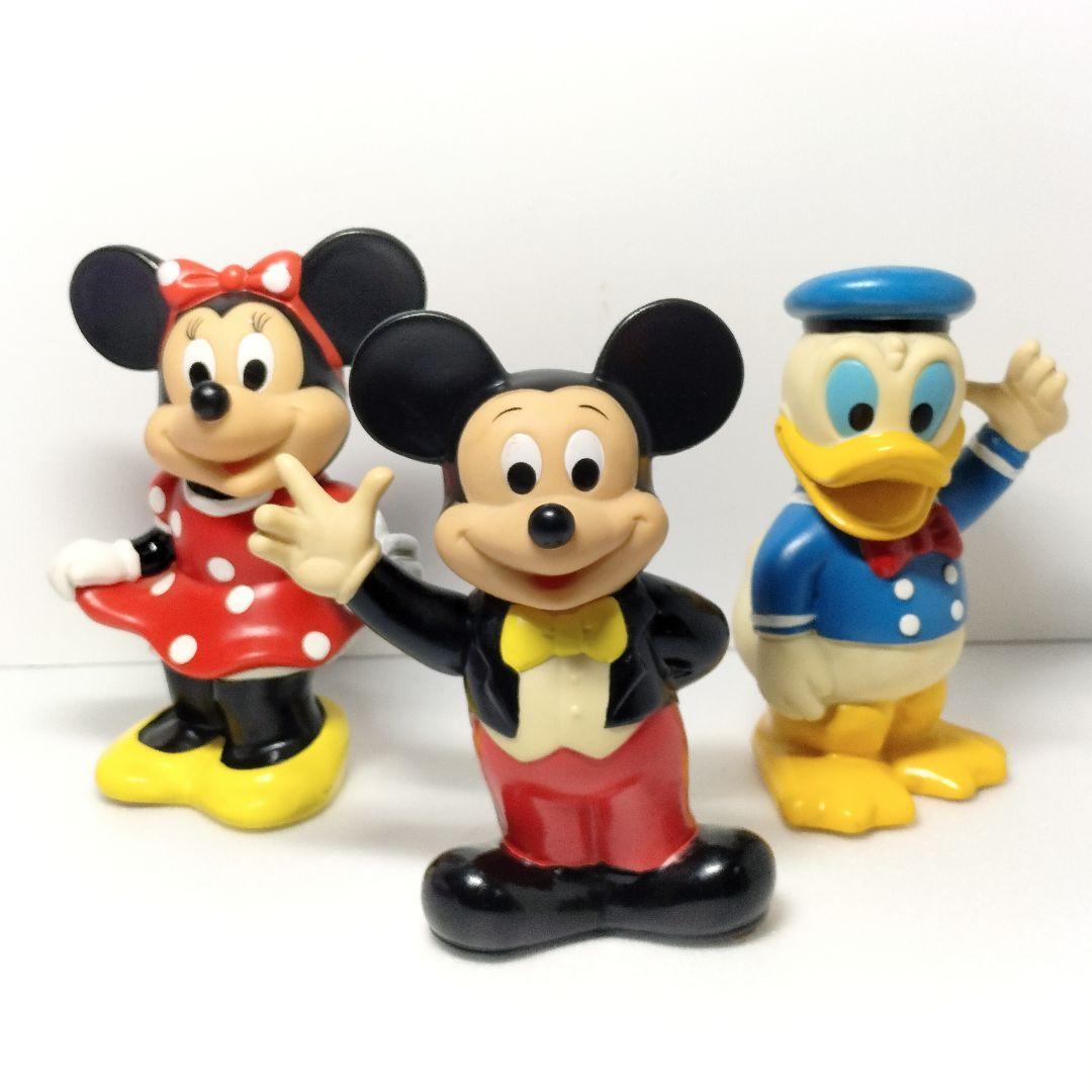 當(dāng)時物 東京ディズニーランド ミッキー ミニー ドナルド ソフビ 貯金箱 セット