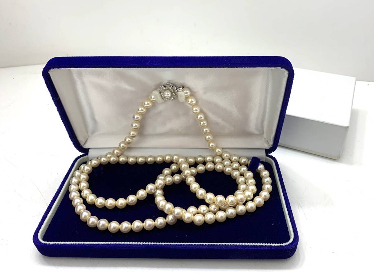真 珠 パールネックレス ロングタイプ 約97cm / 7mmUP SILVER金具