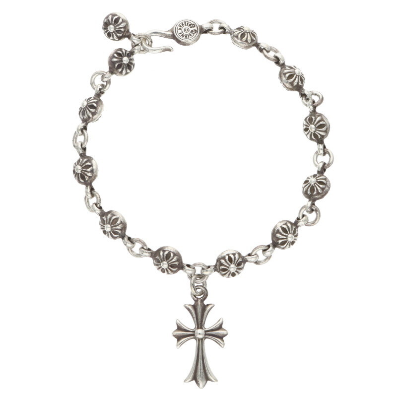 クロムハーツ NO1 BALL CH CROSS/#1クロスボールタイニーCHクロス シルバーブレスレット 中古 NO05