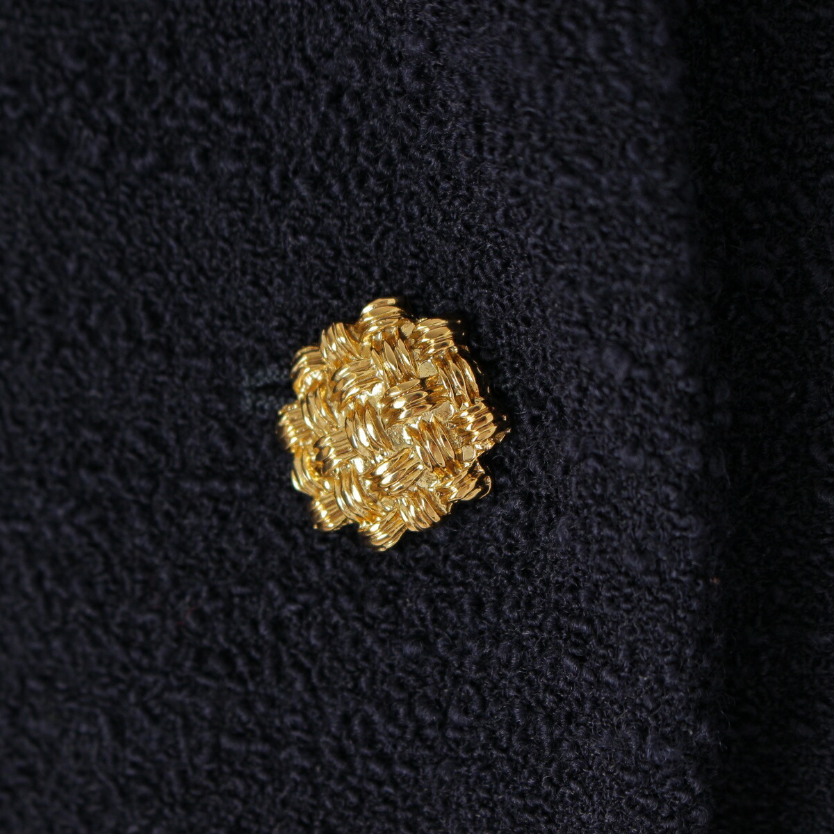 グッチ ホースビット ウール×ナイロン ツイード ゴールドボタン ジャケット 649322 ネイビー 40【中古】【正規(guī)品保証】