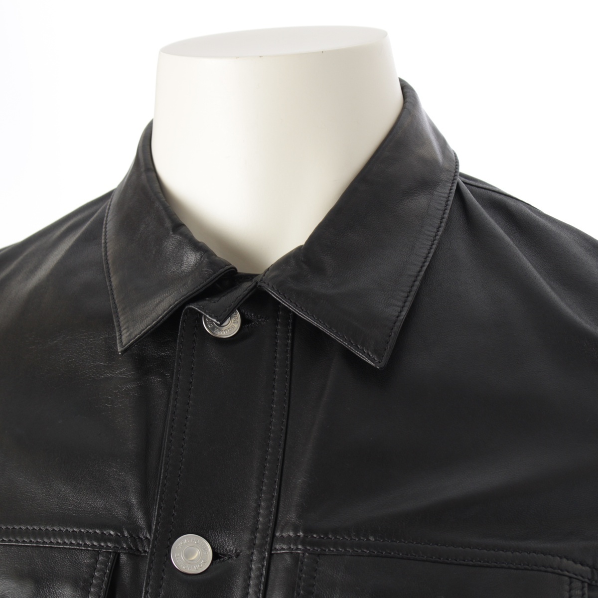ディオール?オム 12年 アッシュ期 ラムレザー クリスヴァンアッシュ トラッカー ジャケット 263L423A0133 ブラック 46【中古】