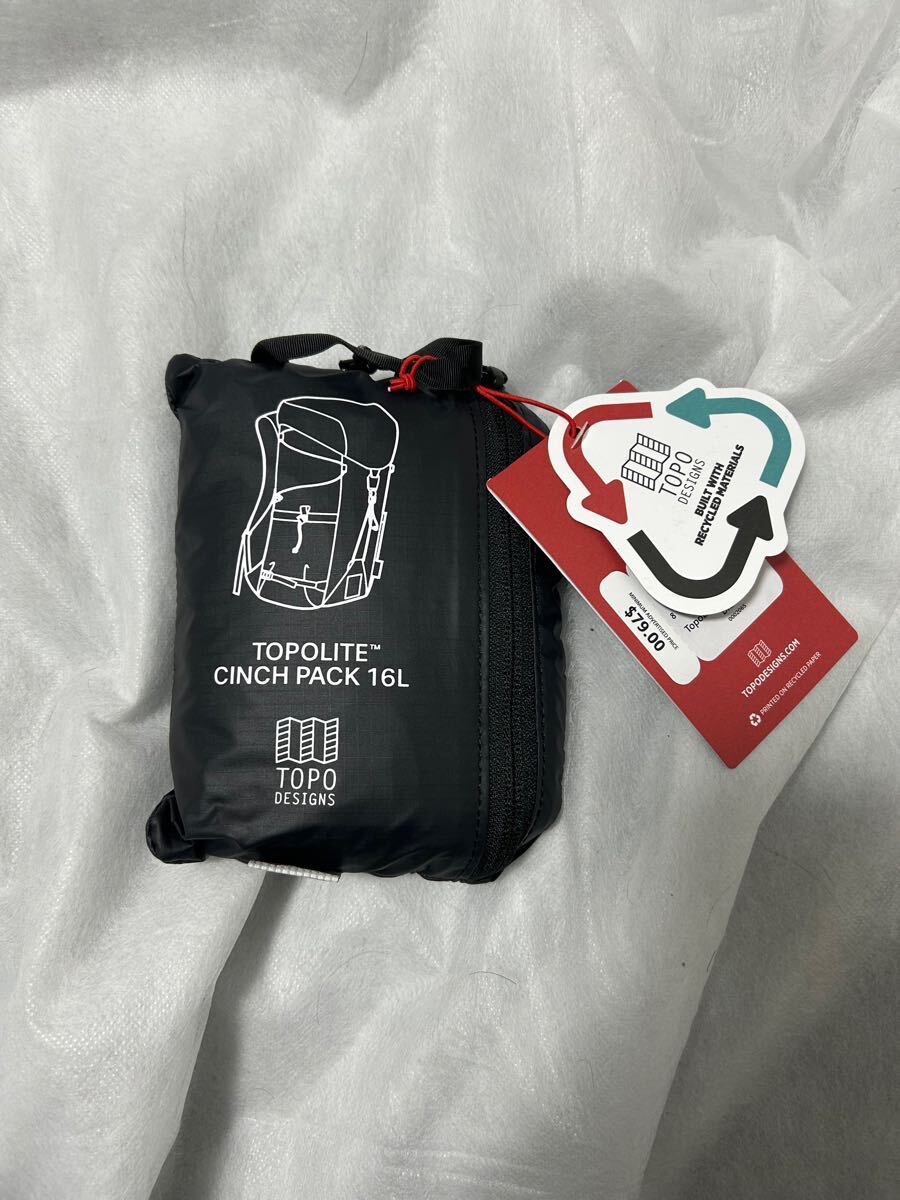 Topo Designs TOPOLITE CINCH PACK 16L 黒 バックパック リュック 登山 アウトドア ザック ブラック