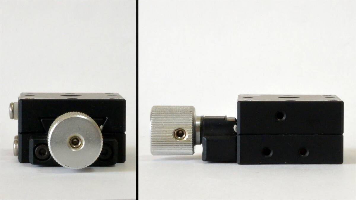 ★ 駿河精機(jī)　 B08-1R　X軸ステージ　□25mm　アリ式　ストローク±5mm　ネジ送り　美品　動(dòng)作確認(rèn)　①?。ㄋ土?85円～）　検）中央精機(jī)