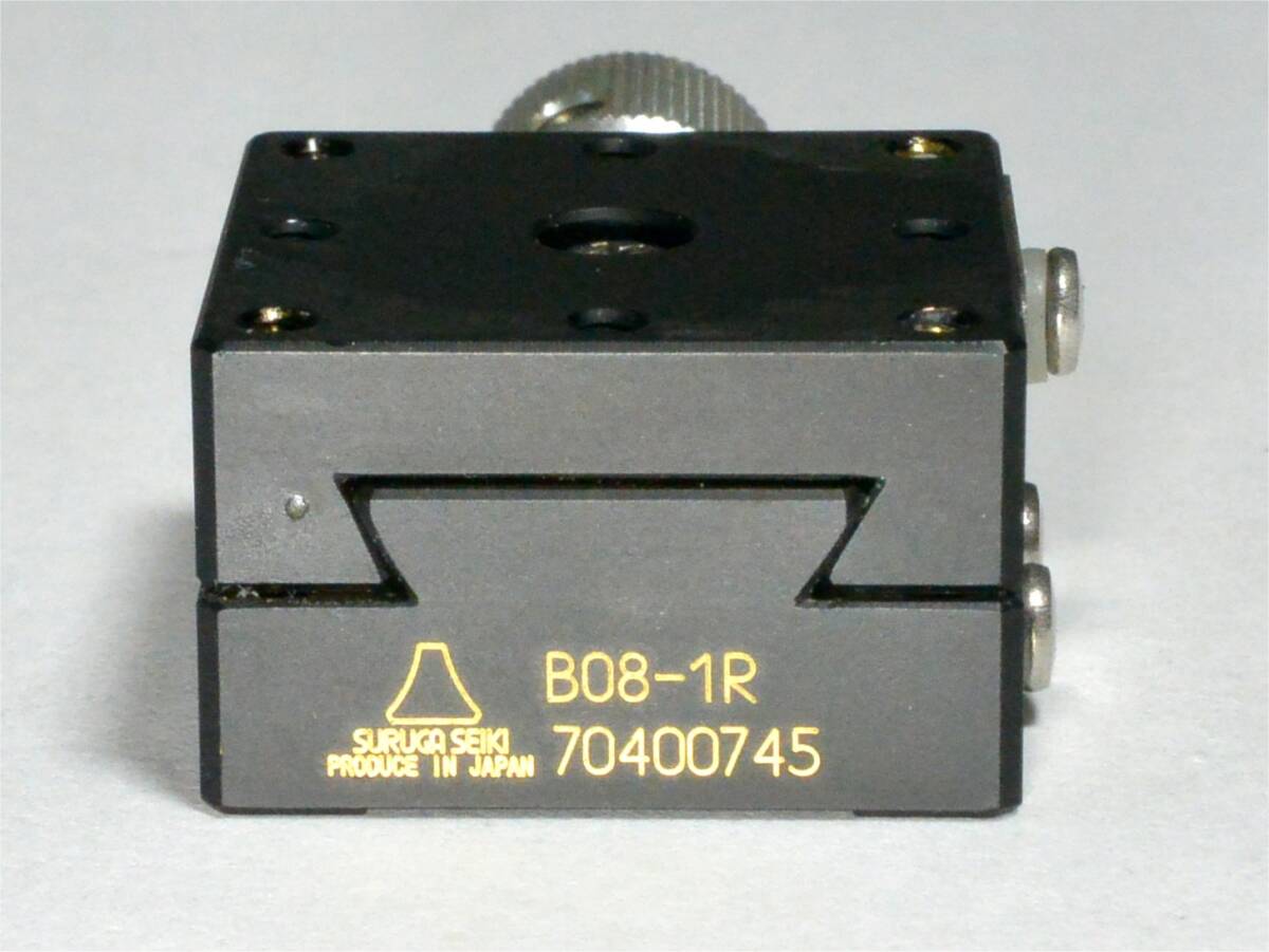 ★ 駿河精機(jī)　 B08-1R　X軸ステージ　□25mm　アリ式　ストローク±5mm　ネジ送り　美品　動(dòng)作確認(rèn)?、佟。ㄋ土?85円～）　検）中央精機(jī)