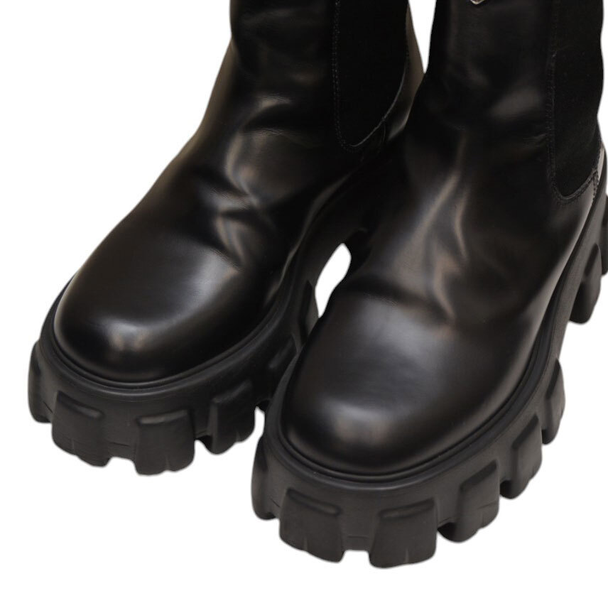 PRADA プラダ モノリス ブラッシュドレザー チェルシーブーツ PRADA プラダ モノリス ブラッシュドレザー チェルシーブーツ