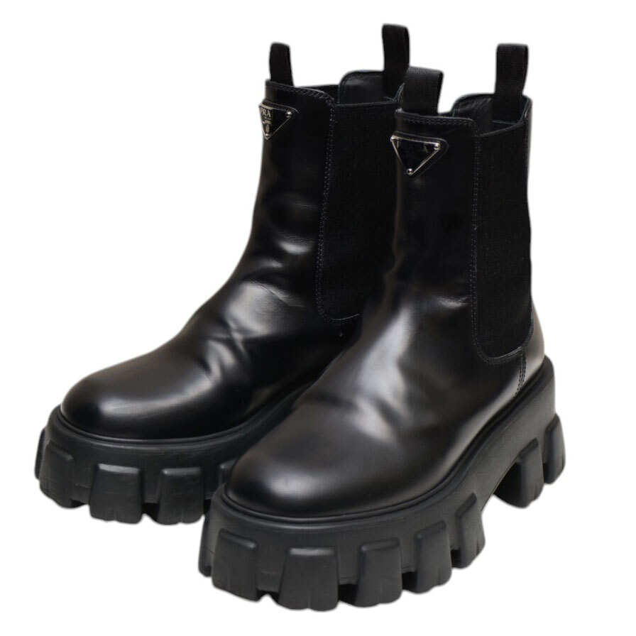 PRADA プラダ モノリス ブラッシュドレザー チェルシーブーツ PRADA プラダ モノリス ブラッシュドレザー チェルシーブーツ