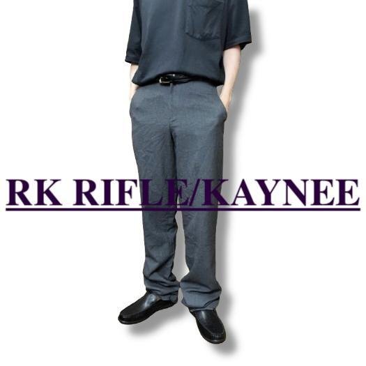 LS1-212★USA直輸入★タグ付き未使用品★【RK RIFLE/KAYNEE】美品 ノータックスラックス トラウザー【W29 74センチ】チャコールグレー