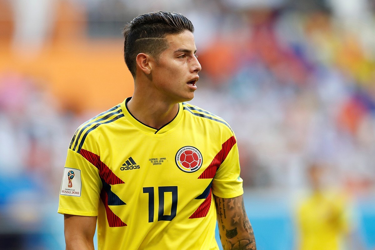 18W杯 コロンビア COLOMBIA(H)#10 ハメス 選手用半袖 2018W杯 日本戦仕様 JASPO L