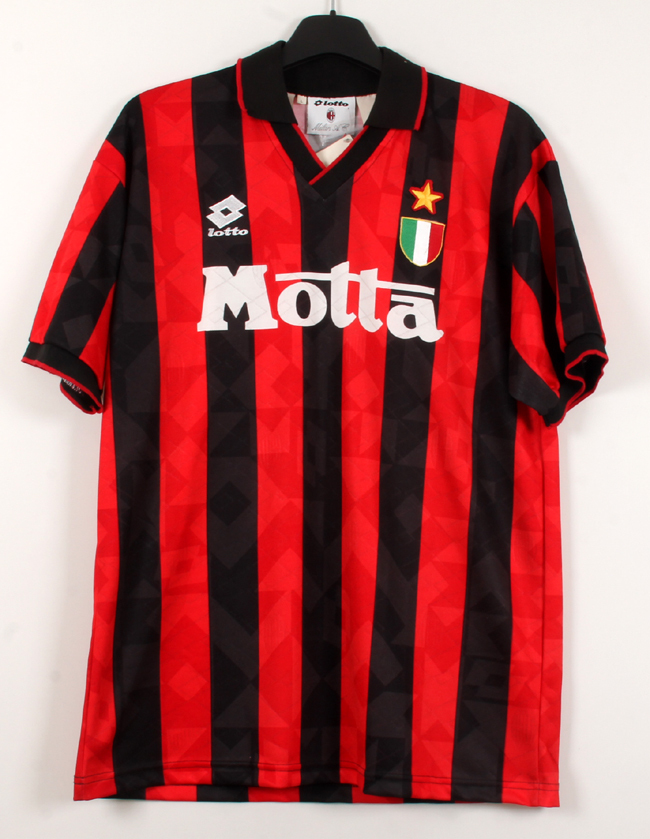 93-94ACミラン Ac Milan(H)#6 マルディーニ MALDINI 半袖 lotto正規(guī) セリエA仕様 M