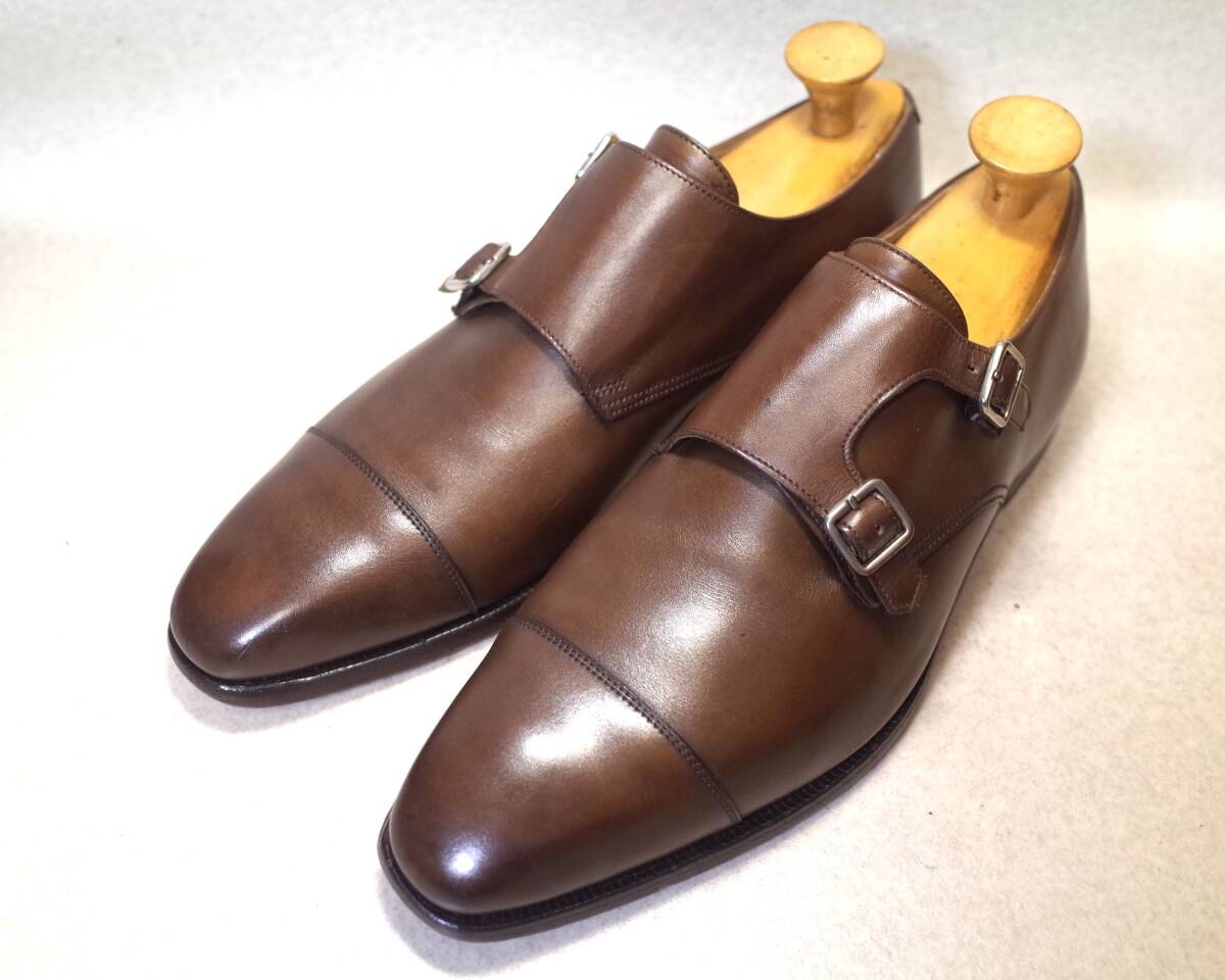 【送料無料】4788■CROCKETT & JONES/クロケット&ジョーンズ/LOWNDES/ロウンズ■英國(guó)制キャップトゥ/ダブルモンクストラップ/28.5cm■